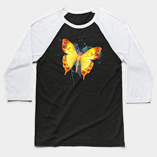 Yellow Butterfly Watercolors Nature Gift Baseball T-Shirt